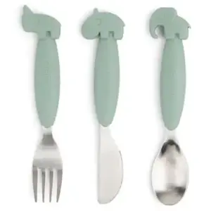 Comparateur de prix : Set de 3 couverts Easy-grip Deer friends Vert