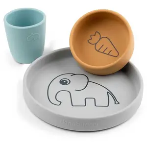 Comparateur de prix : Done by Deer  Kit vaisselle enfant Elphee silicone mélange coloris