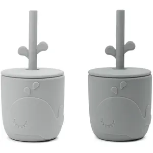 Done by deer - Gobelet et paille Wally - Set de 2 Gris taille uniqueVendu parkidinn