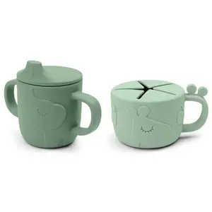 Comparateur de prix : Lot tasse à bec et tasse à goûter Peekaboo Deer friends Vert