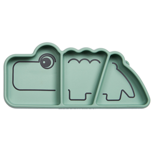 Comparateur de prix : Done By Deer Assiette à compartiments antidérapante silicone Croco vert