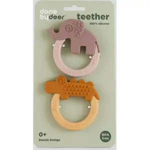 Comparateur de prix : Lot de 2 anneaux de dentition Deer friends moutarde et rose