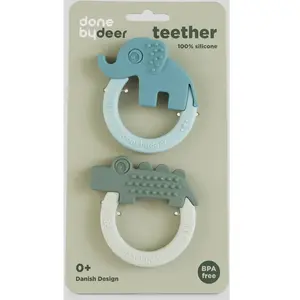 Comparateur de prix : Lot de 2 anneaux de dentition Deer friends vert et bleu