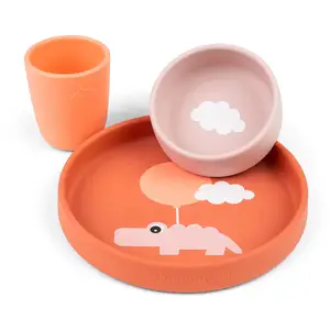 Comparateur de prix : Coffret repas en silicone Happy clouds ORANGE Done by Deer