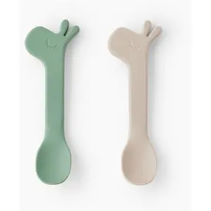 Comparateur de prix : Done By Deer Lot de 2 cuillères en silicone Lalee vert