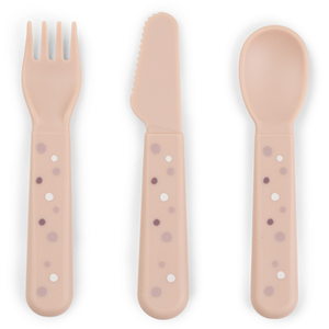 Comparateur de prix : Done By Deer Set de 3 couverts Happy dots Rose