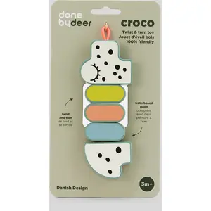 Comparateur de prix : Done by Deer Jouet d'éveil bois Croco Vert