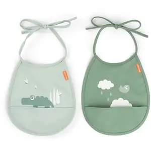 Done by Deer Bavoir petit lot de 2 Croco vert pas cher