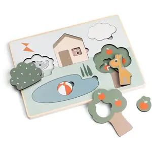 Puzzle encastrable Deer friends Multicolore pas cher