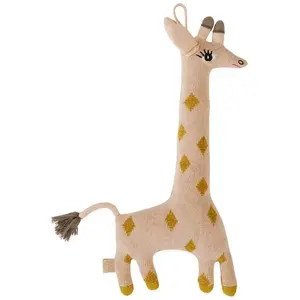 OYOY Living Design Peluche girafe rose en coton et polyester H15x32x5cm