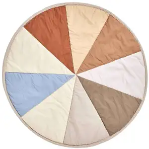 OYOY Mini Couverture marron en coton biologique Ø100xH1cm pas cher