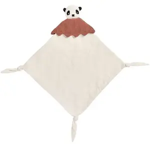 OYOY Doudou panda beige en coton biologique H38x36cm pas cher