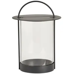 OYOY Living Design Lanterne noir en métal et en verre Ø20,5xH29cm pas cher