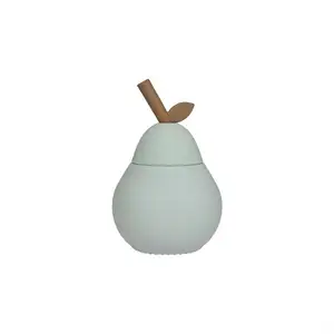 OYOY Tasse en silicone avec paille Poire mint pas cher
