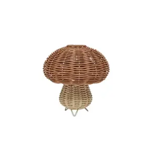 OYOY Mini Lampe de chevet en rotin Mushroom