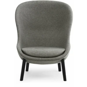 Fauteuil haut en chêne noir et tissu gris Hyg - Normann Copenhagen