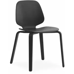 NORMANN COPENHAGEN chaise MY CHAIR (Frêne teinté noir - Bois plaqué verni)