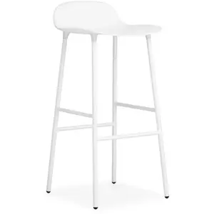 Tabouret de bar en acier et pp blanc 75 cm Form - Normann Copenhagen pas cher