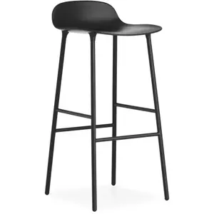 Tabouret de bar en acier et pp noir 75 cm Form - Normann Copenhagen pas cher