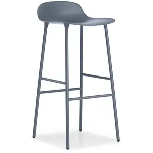 Tabouret de bar en acier et pp bleu 75 cm Form - Normann Copenhagen pas cher