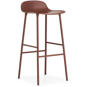 Tabouret de bar en acier et pp rouge 75 cm Form - Normann Copenhagen pas cher