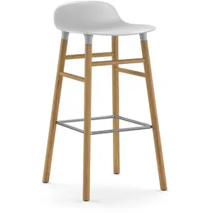 Comparateur de prix : Chaise de bar avec structure en chêne blanc H75