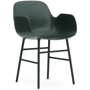 Chaise avec accoudoirs en acier et pp vert Form - Normann Copenhagen pas cher