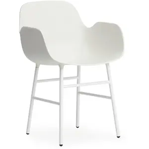 Chaise avec accoudoirs en acier et pp blanc Form - Normann Copenhagen