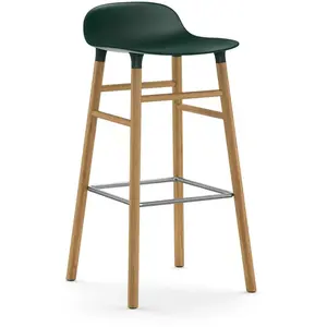 Normann Copenhagen Chaise de bar avec structure en chêne vert H75 pas cher