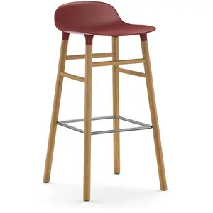 Normann Copenhagen Chaise de bar avec structure en chêne rouge H75 pas cher
