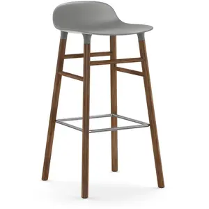 Normann Copenhagen Chaise de bar avec structure en noyer gris H75 pas cher