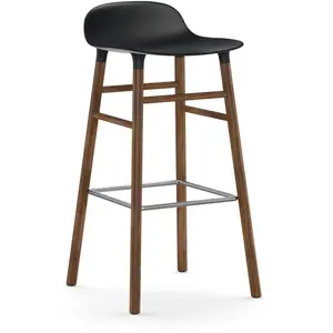 Normann Copenhagen Chaise de bar avec structure en noyer noir H75