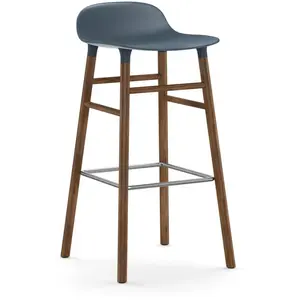 Normann Copenhagen Chaise de bar avec structure en noyer bleu H75 pas cher