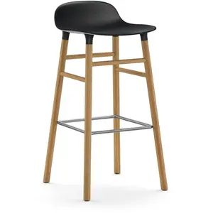 Normann Copenhagen Chaise de bar avec structure en chêne noir H75