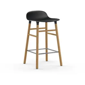 Normann Copenhagen Chaise de bar avec structure en chêne noir H65