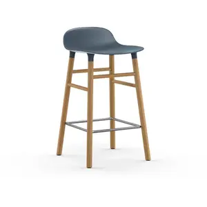 Normann Copenhagen Chaise de bar avec structure en chêne bleu H65 pas cher