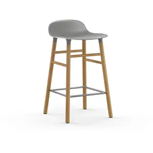 Chaise de bar avec structure en chêne gris H65 pas cher