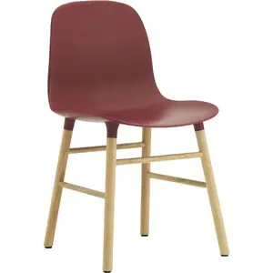 Chaise Form avec structure en bois - Chêne - rouge Normann Copenhagen