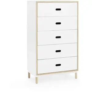 Chiffonnier à 5 tiroirs blanc Sideboard blanc - Normann Copenhagen pas cher