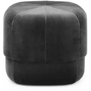 Pouf en velours 46 cm gris Circus Grey - Normann Copenhagen