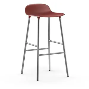 Tabouret de bar en chrome et pp rouge 75 cm Form - Normann Copenhagen