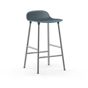 Tabouret en chrome et pp bleu 65 cm Form - Normann Copenhagen pas cher