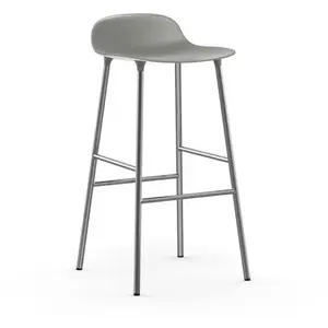 Tabouret de bar en chrome et pp gris 75 cm Form - Normann Copenhagen pas cher