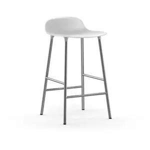 Tabouret en chrome et pp blanc 65 cm Form - Normann Copenhagen pas cher