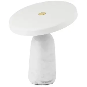 Normann Copenhagen EDDY-Lampe à poser LED Acier / Marbre H33.6cm