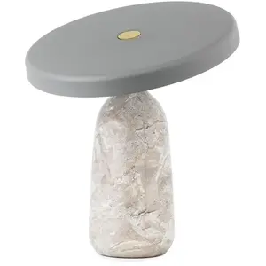 Normann Copenhagen EDDY-Lampe à poser LED Acier / Marbre H33.6cm