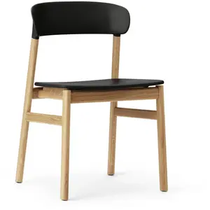 Chaise en chêne et polypropylène noir Herit noir - Normann Copenhagen pas cher