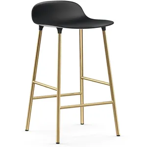 Tabouret de bar en laiton et pp noir 65 cm Form - Normann Copenhagen pas cher