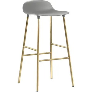 Tabouret de bar en laiton et pp gris 75 cm Form - Normann Copenhagen pas cher