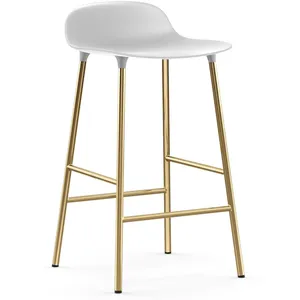 Tabouret de bar en laiton et pp blanc 65 cm Form - Normann Copenhagen pas cher